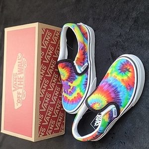 NWT Vans Classic Slip On Spiral Tie Dye, Preschool Sz 1